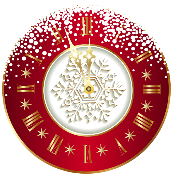 This png image - Red New Year Clock PNG Clipart Image, is available for free download