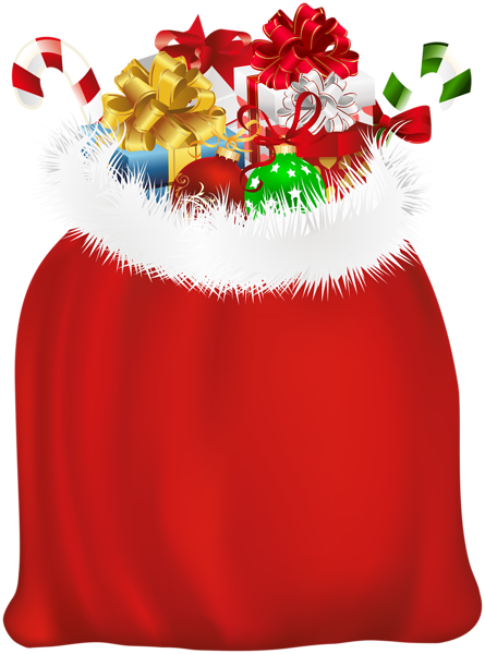 This png image - Red Santa Gift Bag Clip Art Image, is available for free download