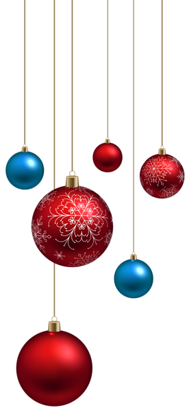 This png image - Red and Blue Christmas Balls PNG Clipart Image, is available for free download