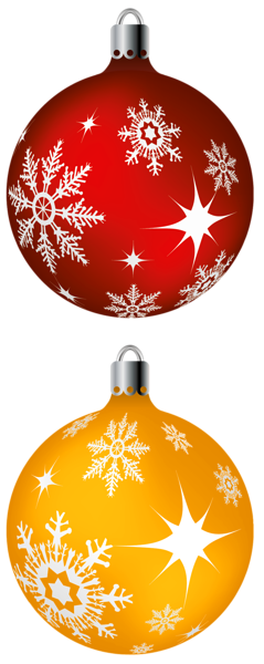 This png image - Red and Yellow Christmas Balls PNG Clipart Picture, is available for free download