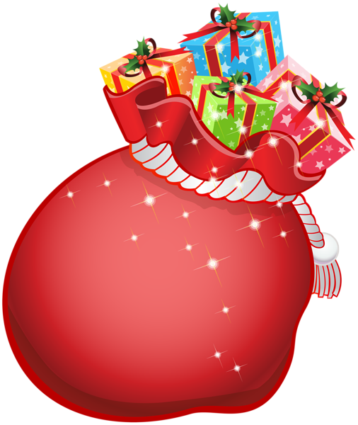 This png image - Santa Bag with Gifts Transparent PNG Clip Art, is available for free download