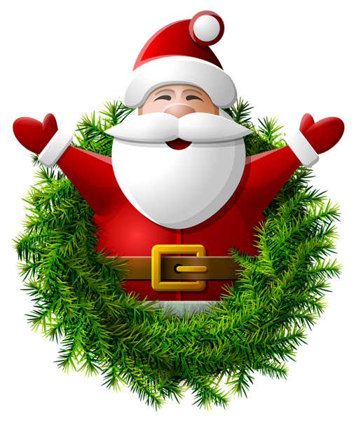 This png image - Santa Claus Wreath PNG Clipart Image, is available for free download