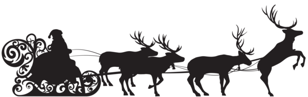 This png image - Santa Claus on Sled Silhouette PNG Clip Art Image, is available for free download