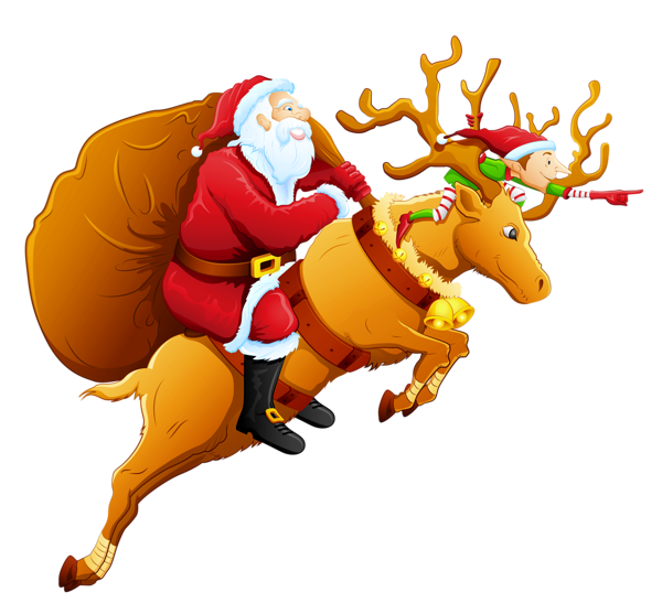 This png image - Santa and Reindeer PNG Clipart, is available for free download
