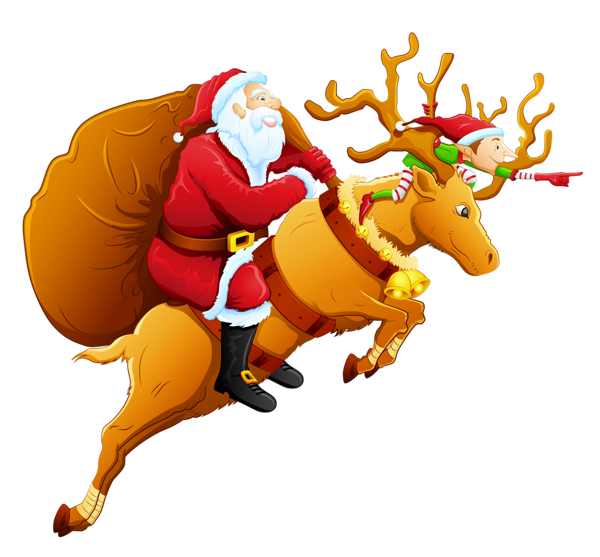 Download Santa and Reindeer PNG Clipart | Gallery Yopriceville ...