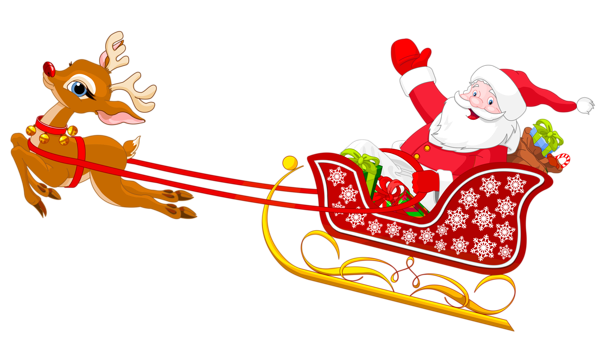 This png image - Santa and Reindeer with Sled PNG Clipart, is available for free download