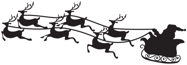 This png image - Santa on Sled Silhouette PNG Clip Art Image, is available for free download