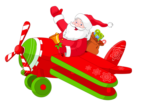This png image - Santa with Airplane PNG Clipart, is available for free download
