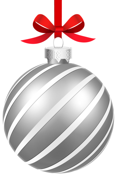 This png image - Silver Striped Christmas Ball PNG Clipart Image, is available for free download