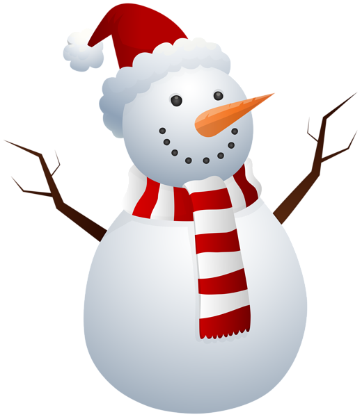 Snowman with Santa Hat Clip Art | Gallery Yopriceville - High-Quality ...