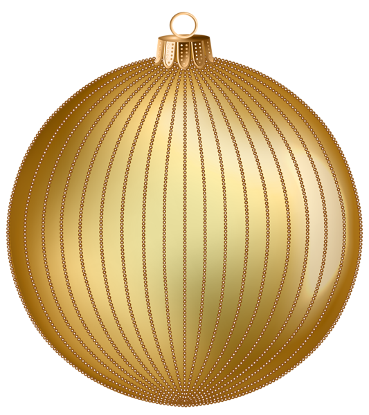 This png image - Striped XMAS Ball Gold PNG Transparent Clipart, is available for free download