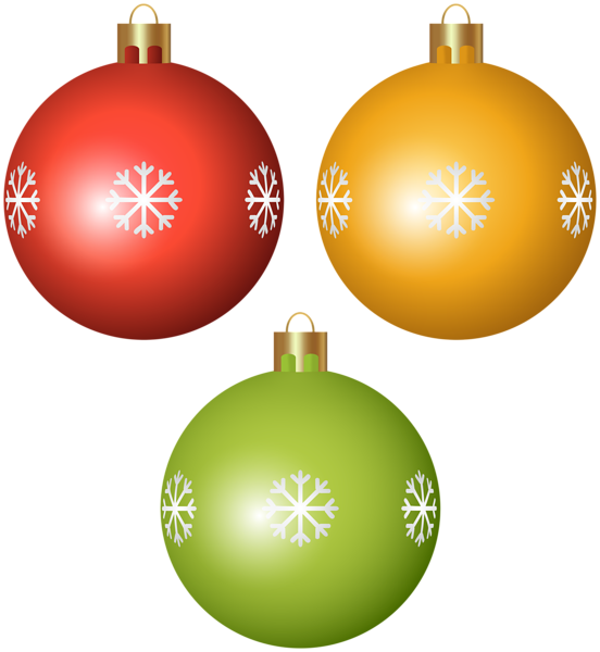 Three Christmas Balls Png Clipart 