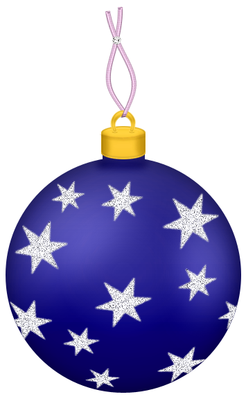 This png image - Transparent Blue Christmas Ball with Stars Ornament, is available for free download