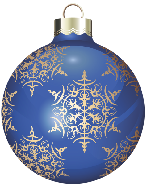 This png image - Transparent Blue and Gold Christmas Ball Clipart, is available for free download