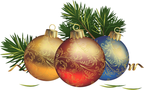 Transparent Christmas Balls with Pine Clipart | Gallery Yopriceville