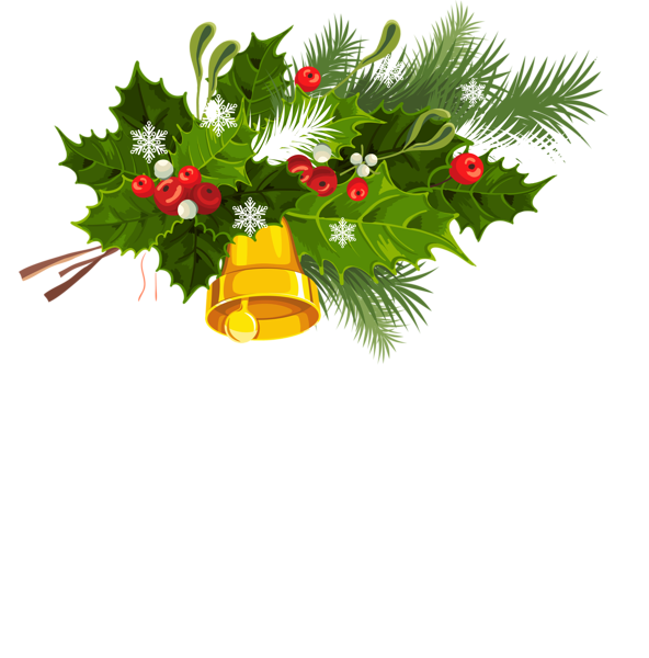 This png image - Transparent Christmas Bell Mistletoe and Snowflakes PNG Clipart, is available for free download