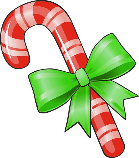 This png image - Transparent Christmas Candy Cane with Green Bow PNG Clipart, is available for free download