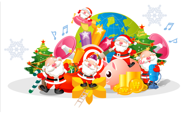 This png image - Transparent Christmas Decor with Santas Clipart, is available for free download