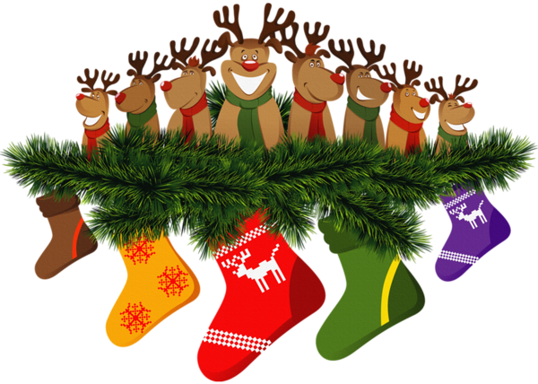 This png image - Transparent Christmas Deers on Pine Branch PNG Clipart, is available for free download