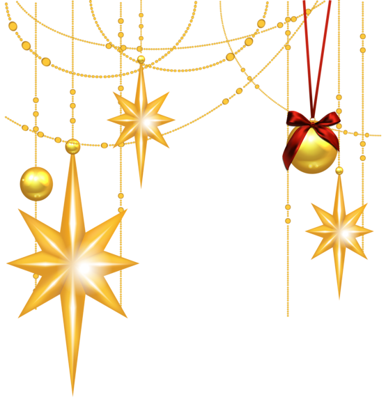 This png image - Transparent Christmas Gold Stars and Ornament Clipart, is available for free download