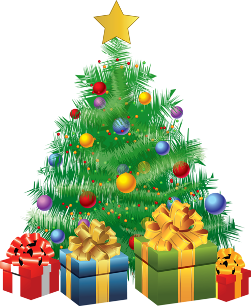 This png image - Transparent Christmas Green Tree with Gifts PNG Picture, is available for free download