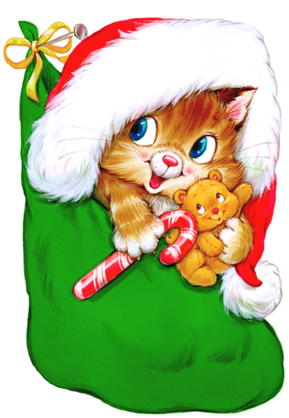 This png image - Transparent Christmas Kitten with Candy Cane Clipart, is available for free download
