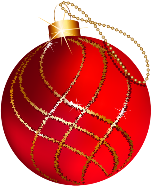This png image - Transparent Christmas Large Red and Gold Ornament Clipart, is available for free download