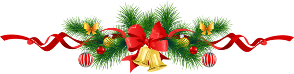 This png image - Transparent Christmas Pine Garland with Gold Bells Clipart, is available for free download