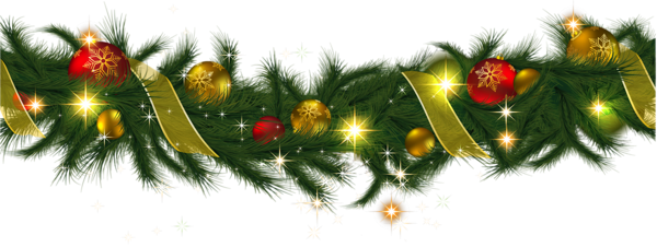 This png image - Transparent Christmas Pine Garland with Lights Clipart, is available for free download