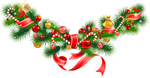 This png image - Transparent Christmas Pine Garland with Ornaments Clipart, is available for free download