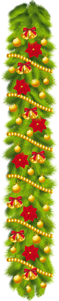 This png image - Transparent Christmas Pine Garland with Ornaments Clipart, is available for free download
