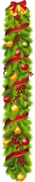 This png image - Transparent Christmas Pine Garland with Ornaments PNG Picture, is available for free download