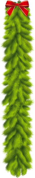 This png image - Transparent Christmas Pine Garland with Red Bow Clipart, is available for free download