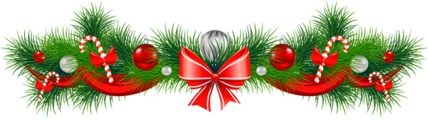 This png image - Transparent Christmas Pine Garland with Red Bow PNG Clipart, is available for free download
