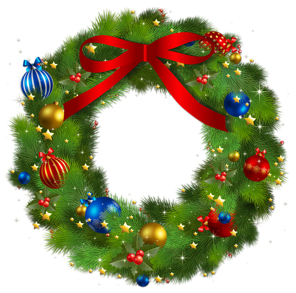 This png image - Transparent Christmas Pine Wreath with Red Bow PNG Picture, is available for free download