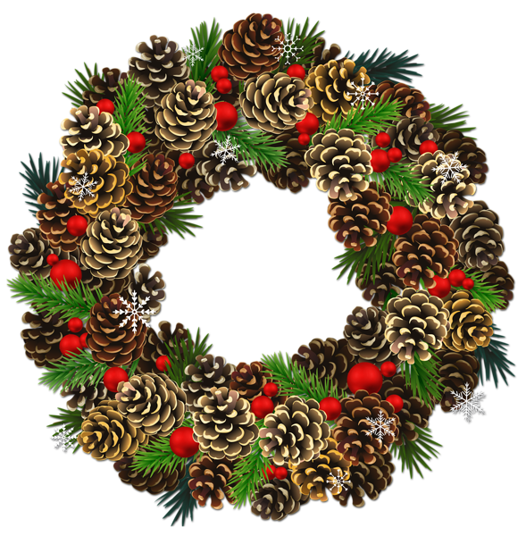 This png image - Transparent Christmas Pinecone Wreath PNG Clipart, is available for free download