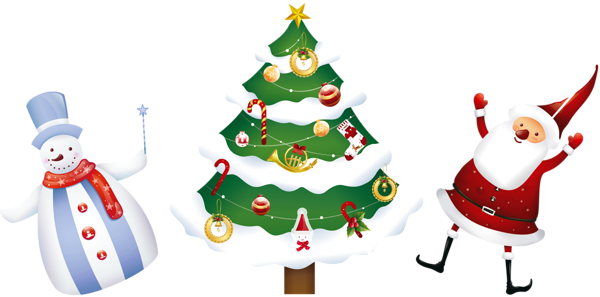 This png image - Transparent Christmas Santa Tree and Snowman PNG Clipart, is available for free download