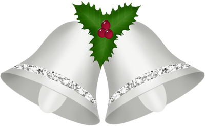 This png image - Transparent Christmas Silver Bells with Mistletoe Clipart, is available for free download