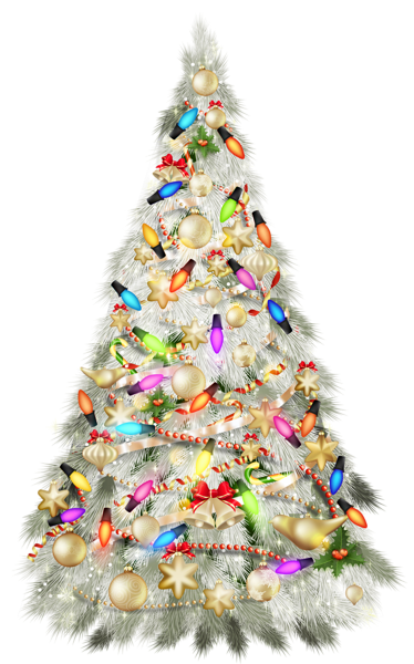 Transparent Christmas Silver Deco Tree Clipart | Gallery ...