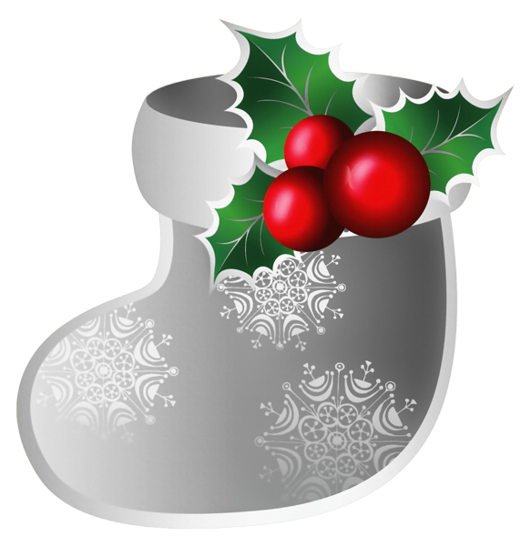 This png image - Transparent Christmas Silver Stoking PNG Clipart, is available for free download
