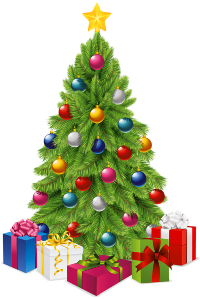 Transparent Christmas Tree with Gift Boxes PNG Picture ...