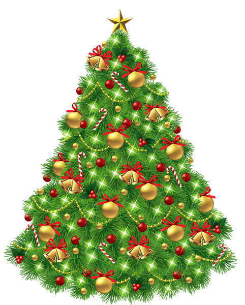 This png image - Transparent Christmas Tree with Ornaments and Gold Bells PNG Picture, is available for free download