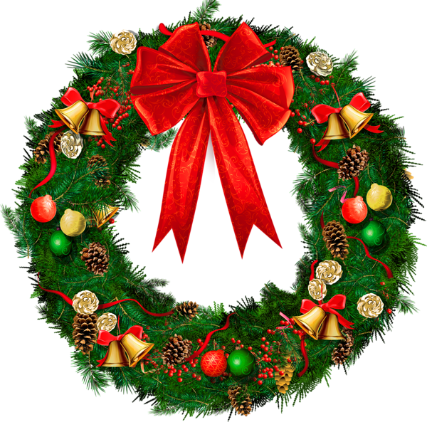This png image - Transparent Christmas Wreath with Red Bow PNG Picture, is available for free download