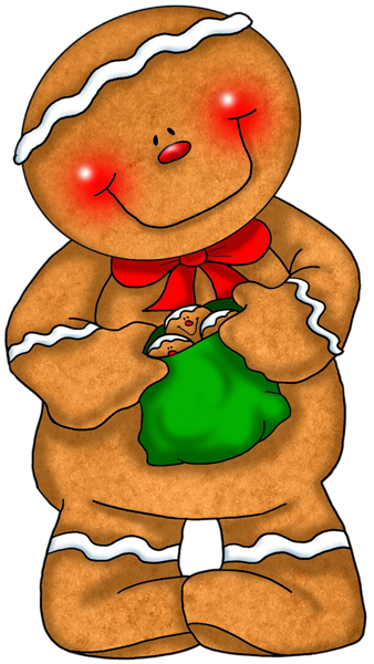 This png image - Transparent Gingerbread with Green Bag PNG Clipart, is available for free download