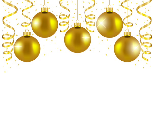 Transparent Gold Christmas Balls Decor PNG Picture | Gallery ...