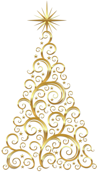 This png image - Transparent Gold Deco Christmas Tree Clipart, is available for free download