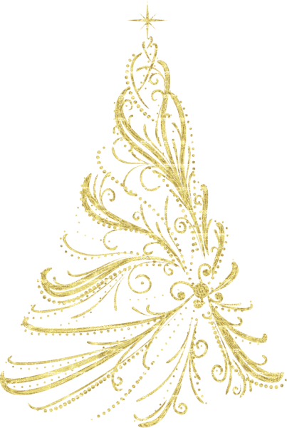 Transparent Golden Decorative Christmas Tree PNG Clipart | Gallery Yopriceville - High-Quality