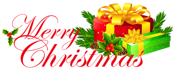 This png image - Transparent Merry Christmas with Presents PNG Clipart, is available for free download