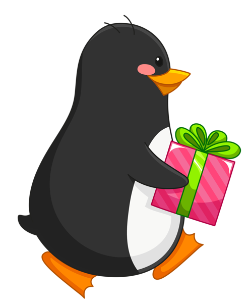 This png image - Transparent Penguin with Gift PNG Clipart, is available for free download