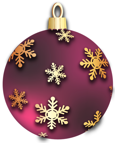 This png image - Transparent Red Christmas Ball with Golden Snowflakes Ornament Clipart, is available for free download